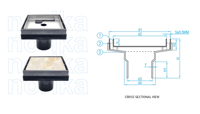 AISI304L DECORATIVE  SMARTDRAIN12550 TILE & MARBLE